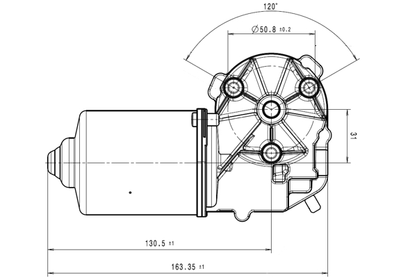Schneckengetriebemotor Abmessungen