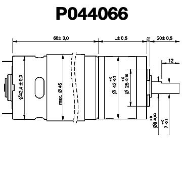 Planetengetriebemotor Baureihe P044066 Schema
