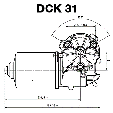 Schneckengetriebemotor Baureihe DCK31 Schema